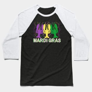 Mardi Gras Crawfish Mardi Gras Flag Colors Baseball T-Shirt